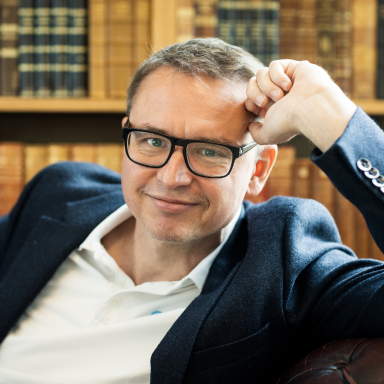 CEO, Joachim Schiermacher in the George Hardy library